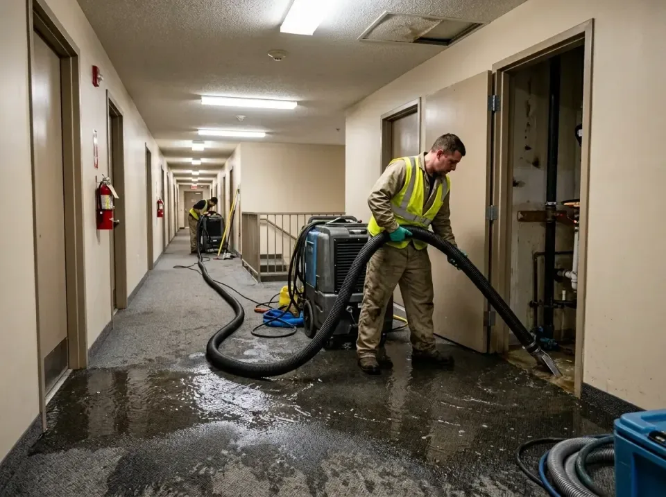 multi-unit-apartment-hallway-f-005 — frequently asked questions, Emergency Burst Pipe Water Extraction & Removal in Lowes Is…